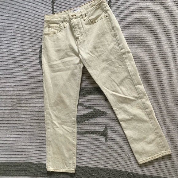 Frame le Pixie Slouch off white denim straight leg. Size 25 - Picture 3 of 5